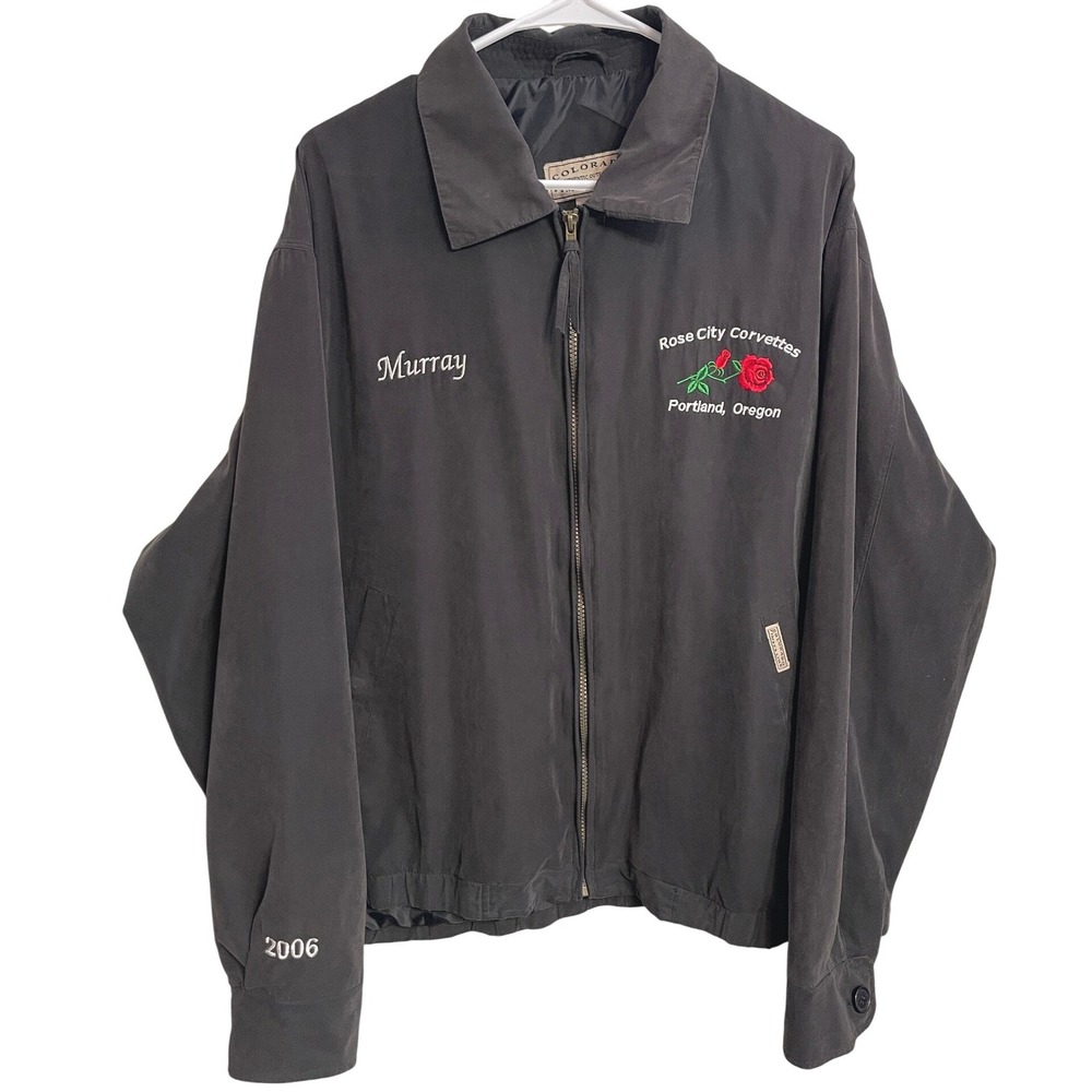 Vintage Y2K Rose City Corvettes Club Portland Oregon Embroidered Jacket XL